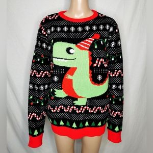 NWT Lanpulux wool Christmas Dino sweater